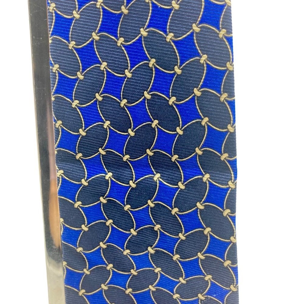 Brooks Brothers Makers Blue Brown Gold 100% Silk Neck Tie One Size OS USA Made